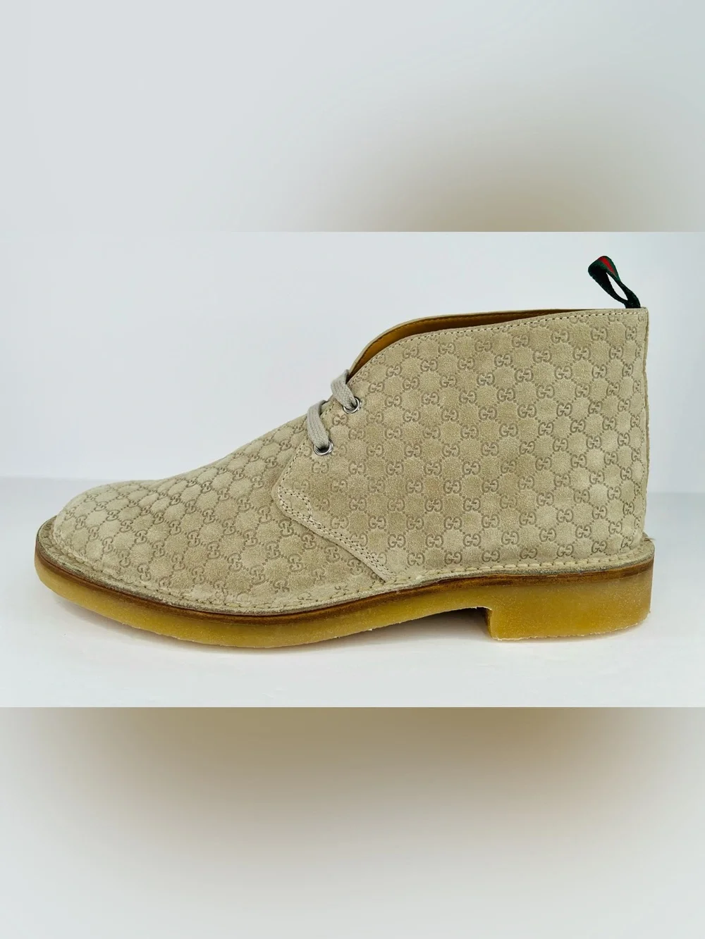 Gucci GG Supreme Suede Lace-up Ankle Desert Boots UK 10.5 - US 11 - EU 44.5